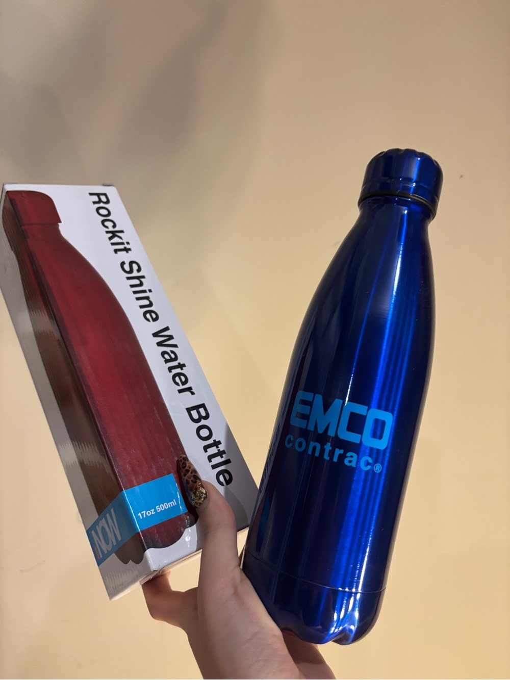 XOXO Metallic Blue Insulated Water Bottle
